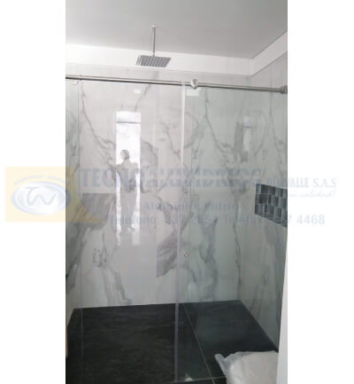 División para baño en L corrediza