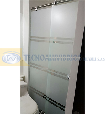 División de baño en vidrio opalizado
